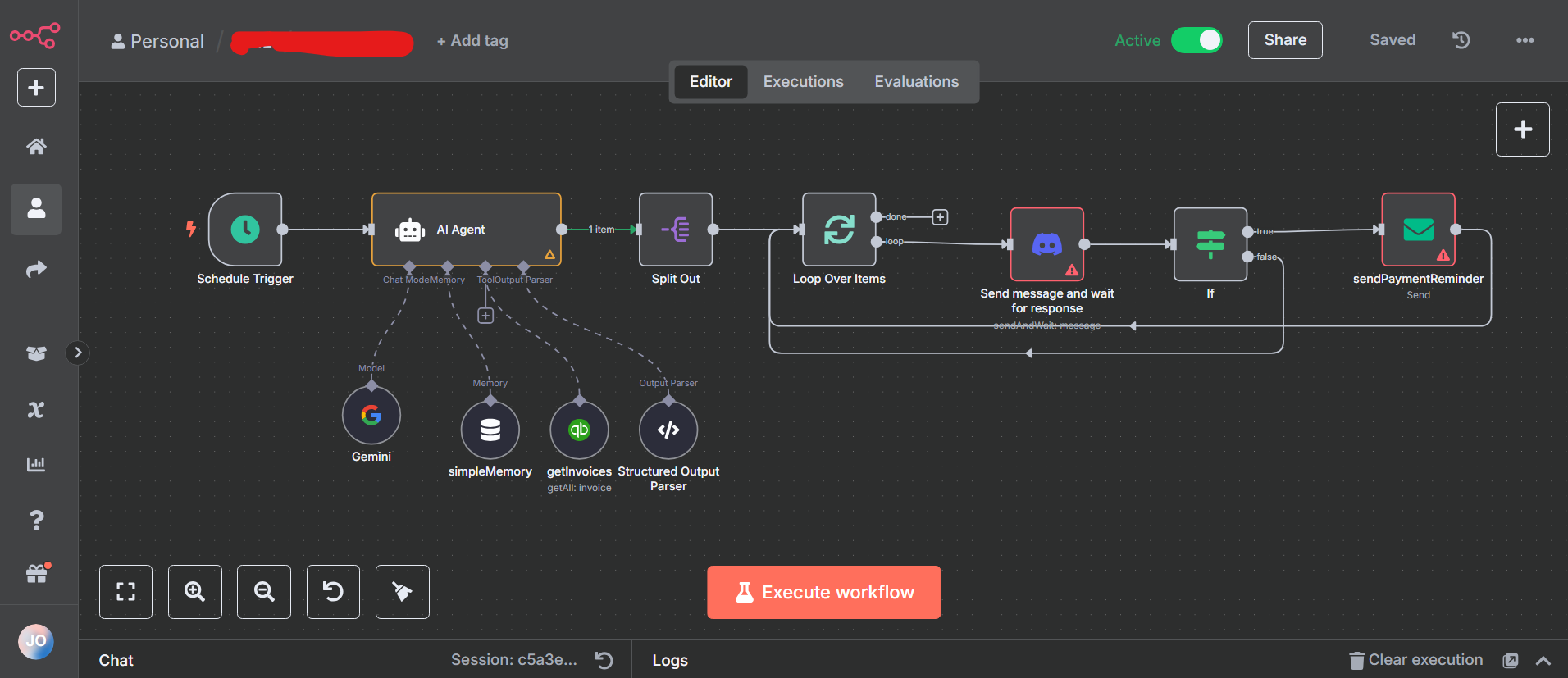 n8n workflow example